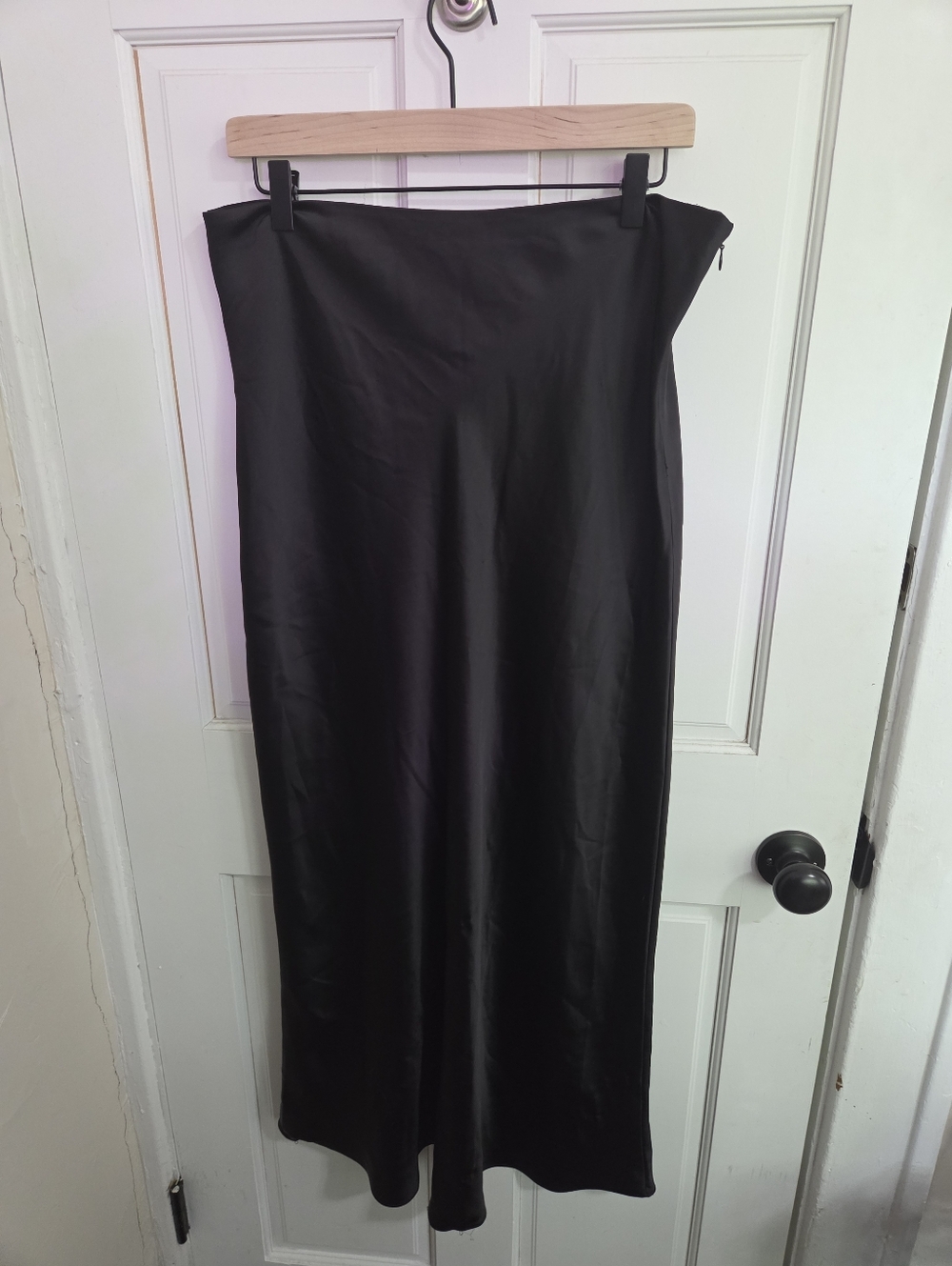Club Monaco Black Satin Slip Skirt